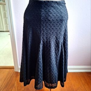 600 West black lace flyaway Skirt